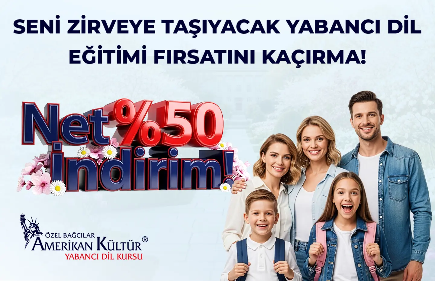 Sizi Zirveye Taşıyacak Yabancı Dil Eğitim Fırsatını Kaçırma! Net %50 İndirim!
